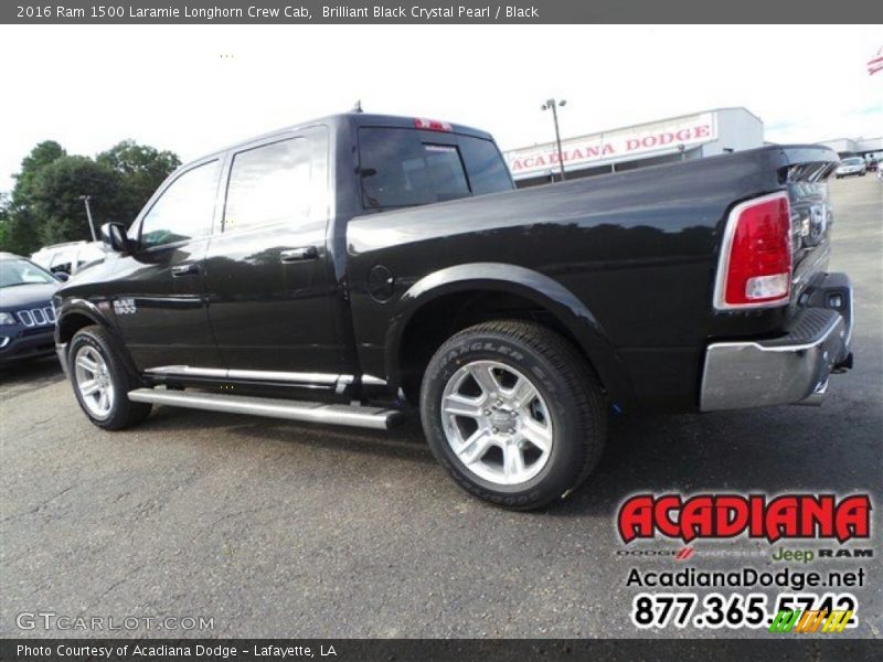 Brilliant Black Crystal Pearl / Black 2016 Ram 1500 Laramie Longhorn Crew Cab