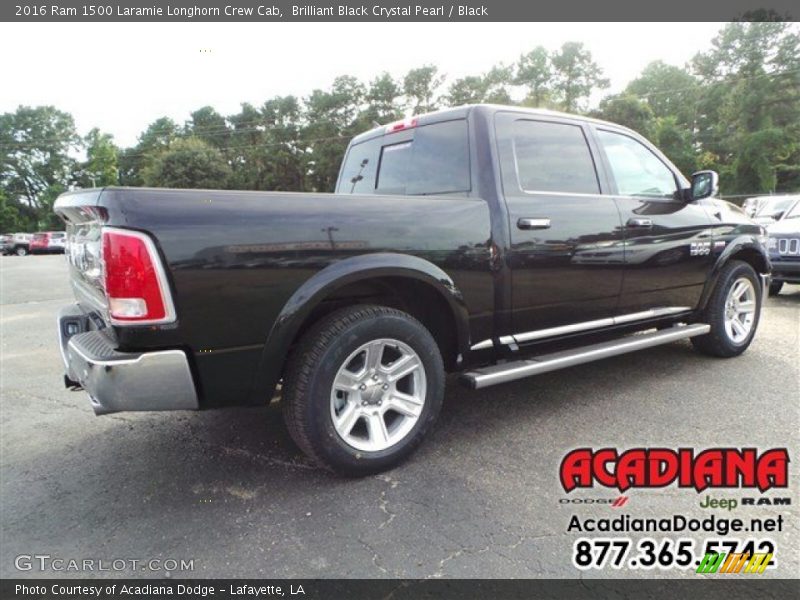 Brilliant Black Crystal Pearl / Black 2016 Ram 1500 Laramie Longhorn Crew Cab