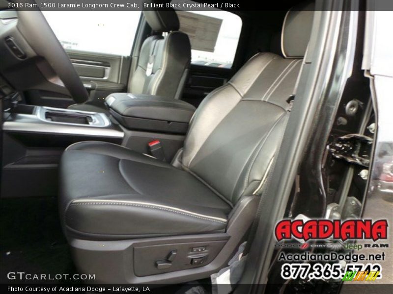Brilliant Black Crystal Pearl / Black 2016 Ram 1500 Laramie Longhorn Crew Cab