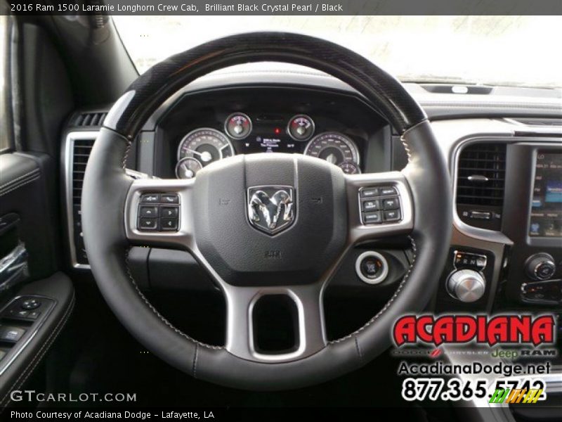 Brilliant Black Crystal Pearl / Black 2016 Ram 1500 Laramie Longhorn Crew Cab