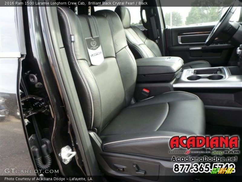 Brilliant Black Crystal Pearl / Black 2016 Ram 1500 Laramie Longhorn Crew Cab