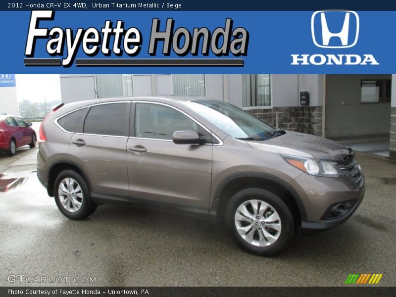 Urban Titanium Metallic / Beige 2012 Honda CR-V EX 4WD