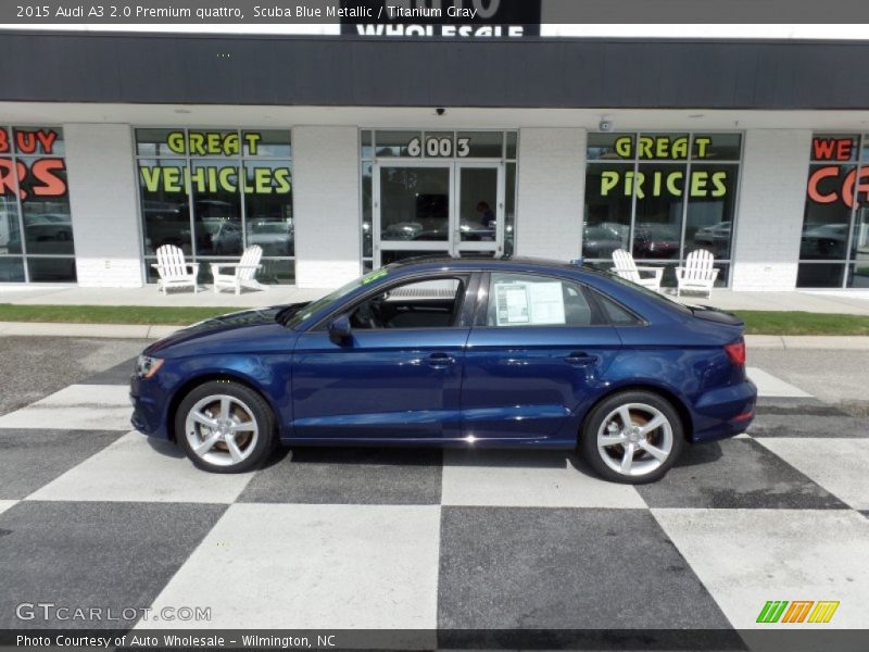 Scuba Blue Metallic / Titanium Gray 2015 Audi A3 2.0 Premium quattro