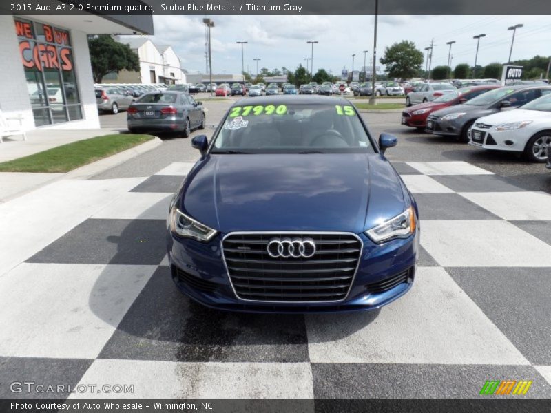 Scuba Blue Metallic / Titanium Gray 2015 Audi A3 2.0 Premium quattro