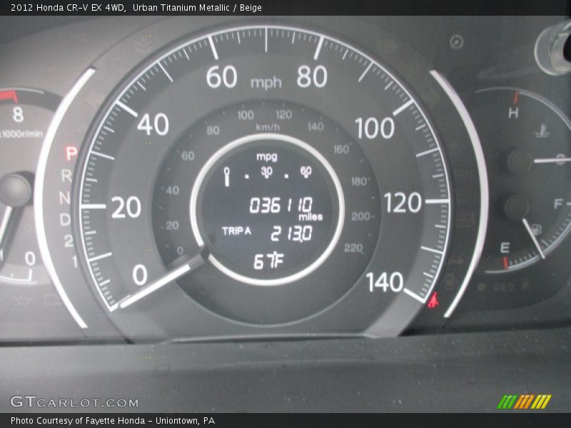 Urban Titanium Metallic / Beige 2012 Honda CR-V EX 4WD