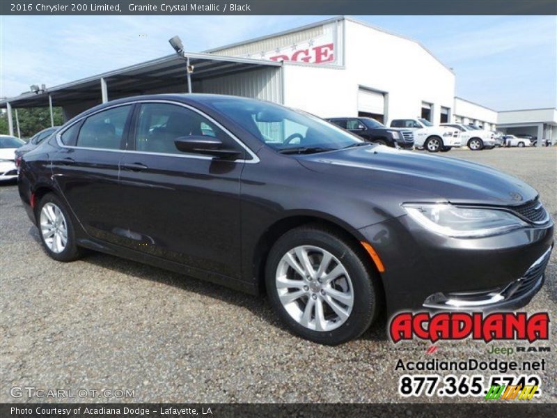 Granite Crystal Metallic / Black 2016 Chrysler 200 Limited