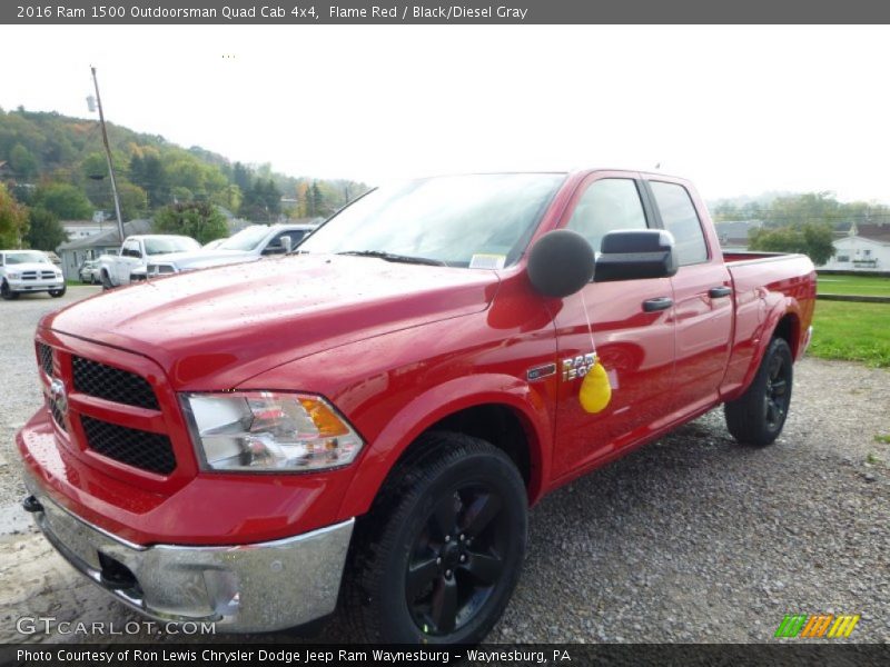 Flame Red / Black/Diesel Gray 2016 Ram 1500 Outdoorsman Quad Cab 4x4