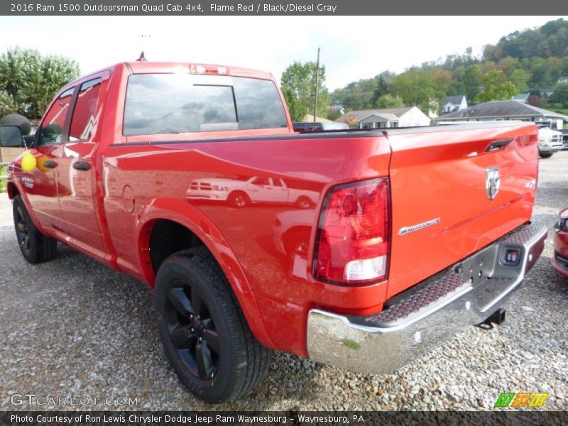 Flame Red / Black/Diesel Gray 2016 Ram 1500 Outdoorsman Quad Cab 4x4