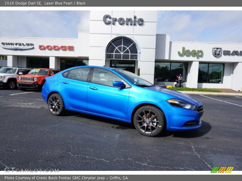 Laser Blue Pearl / Black 2016 Dodge Dart SE