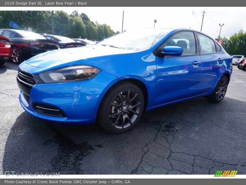 Laser Blue Pearl / Black 2016 Dodge Dart SE