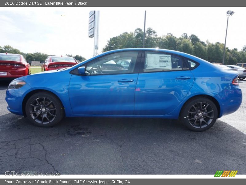 Laser Blue Pearl / Black 2016 Dodge Dart SE