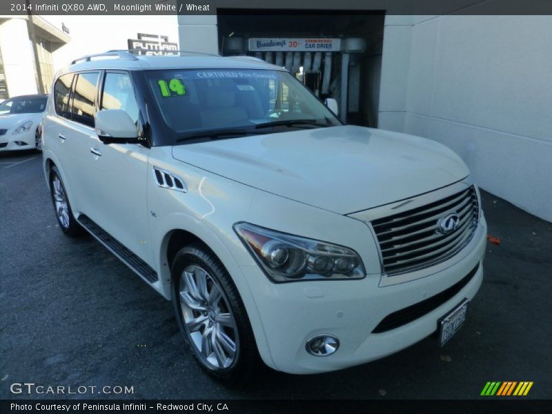 Moonlight White / Wheat 2014 Infiniti QX80 AWD