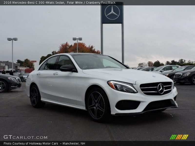Polar White / Cranberry Red/Black 2016 Mercedes-Benz C 300 4Matic Sedan