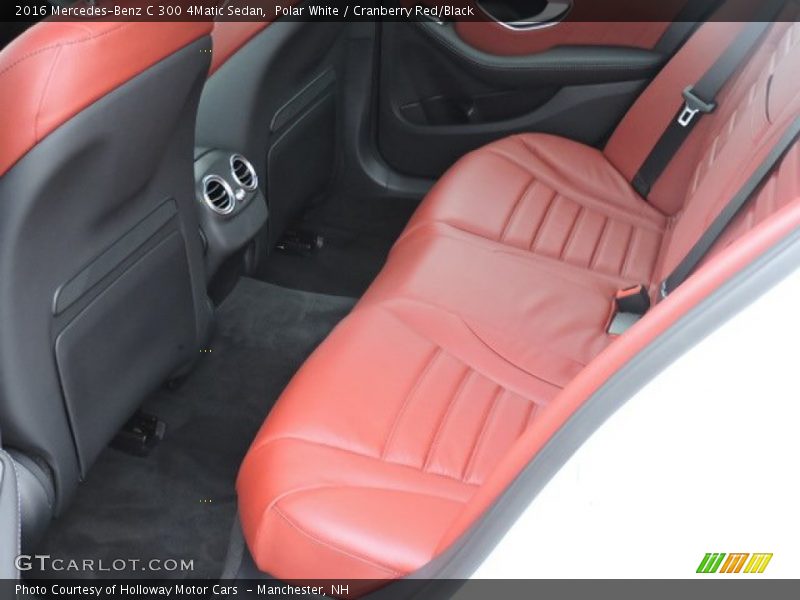 Polar White / Cranberry Red/Black 2016 Mercedes-Benz C 300 4Matic Sedan