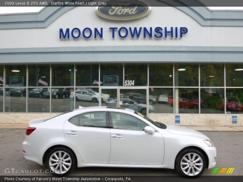 Starfire White Pearl / Light Gray 2009 Lexus IS 250 AWD