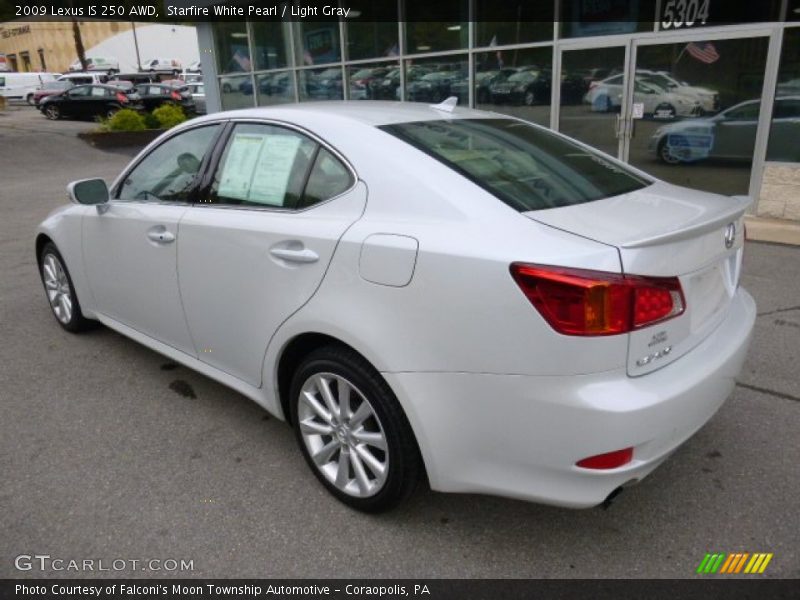 Starfire White Pearl / Light Gray 2009 Lexus IS 250 AWD