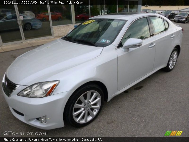 Starfire White Pearl / Light Gray 2009 Lexus IS 250 AWD