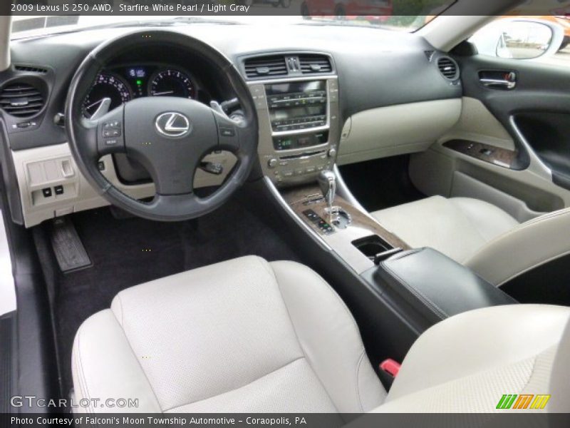 Starfire White Pearl / Light Gray 2009 Lexus IS 250 AWD