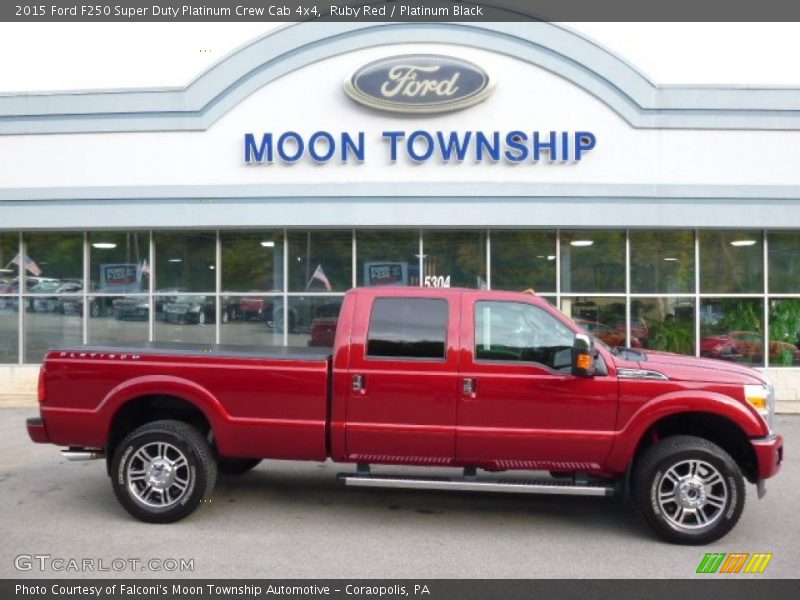 Ruby Red / Platinum Black 2015 Ford F250 Super Duty Platinum Crew Cab 4x4