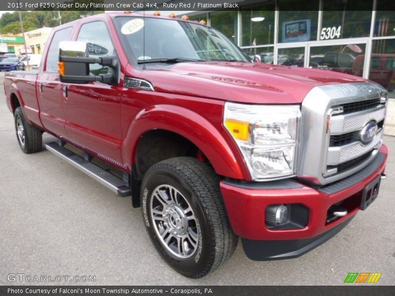 Ruby Red / Platinum Black 2015 Ford F250 Super Duty Platinum Crew Cab 4x4