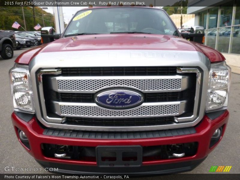 Ruby Red / Platinum Black 2015 Ford F250 Super Duty Platinum Crew Cab 4x4