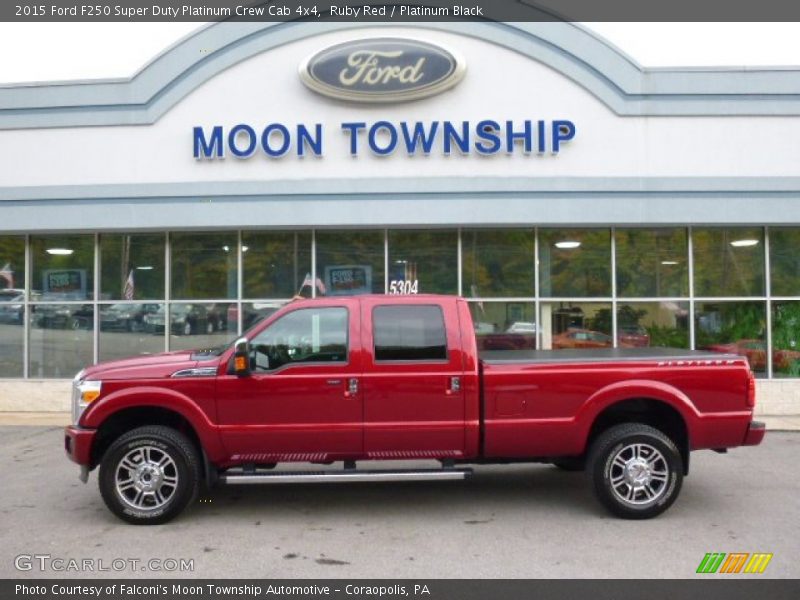 Ruby Red / Platinum Black 2015 Ford F250 Super Duty Platinum Crew Cab 4x4