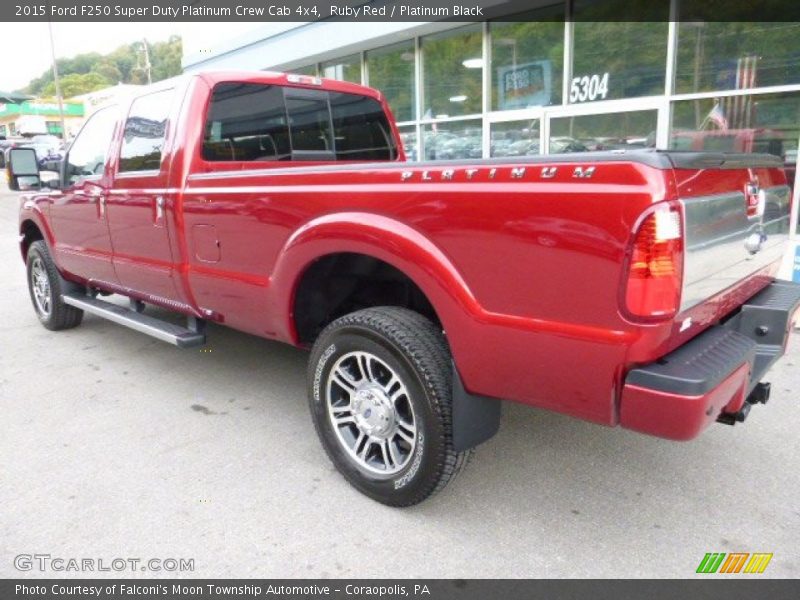Ruby Red / Platinum Black 2015 Ford F250 Super Duty Platinum Crew Cab 4x4