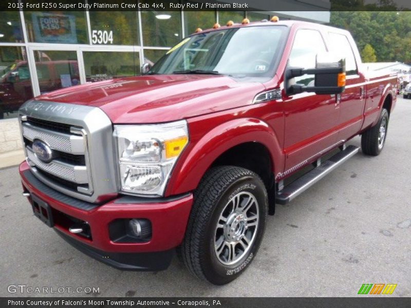 Ruby Red / Platinum Black 2015 Ford F250 Super Duty Platinum Crew Cab 4x4