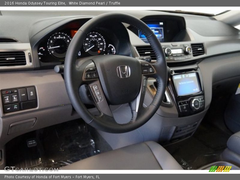 White Diamond Pearl / Truffle 2016 Honda Odyssey Touring Elite