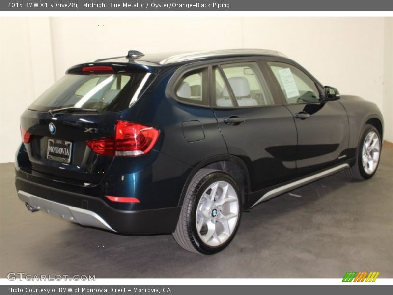 Midnight Blue Metallic / Oyster/Orange-Black Piping 2015 BMW X1 sDrive28i