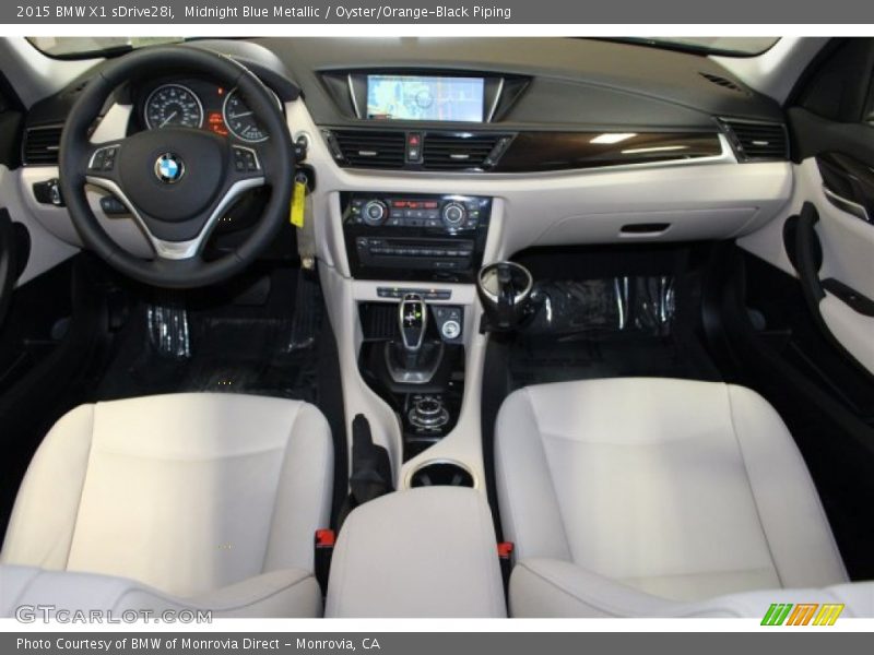 Midnight Blue Metallic / Oyster/Orange-Black Piping 2015 BMW X1 sDrive28i