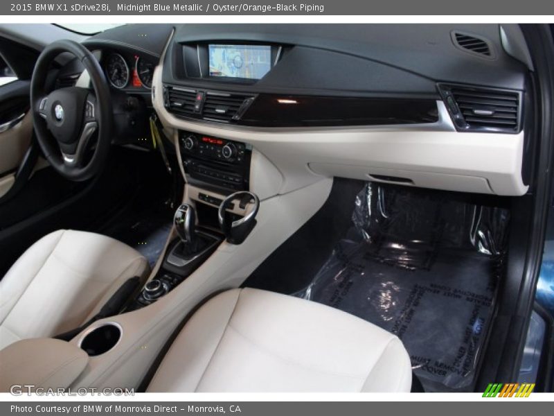 Midnight Blue Metallic / Oyster/Orange-Black Piping 2015 BMW X1 sDrive28i