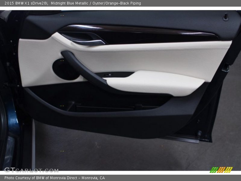 Midnight Blue Metallic / Oyster/Orange-Black Piping 2015 BMW X1 sDrive28i