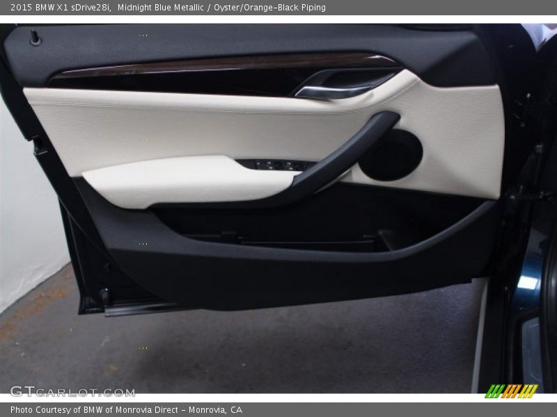 Midnight Blue Metallic / Oyster/Orange-Black Piping 2015 BMW X1 sDrive28i