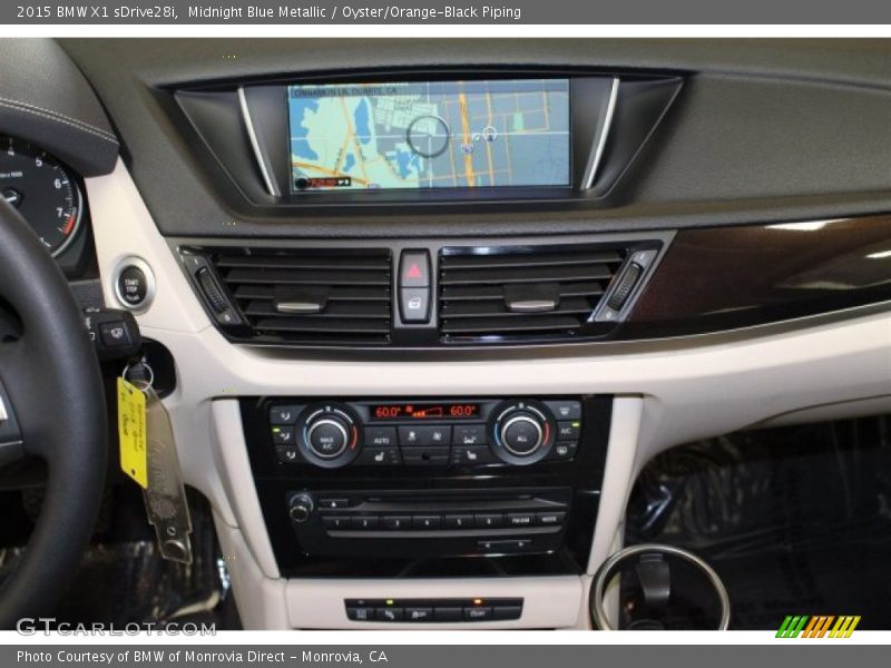 Midnight Blue Metallic / Oyster/Orange-Black Piping 2015 BMW X1 sDrive28i