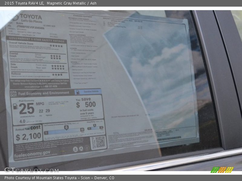 Magnetic Gray Metallic / Ash 2015 Toyota RAV4 LE