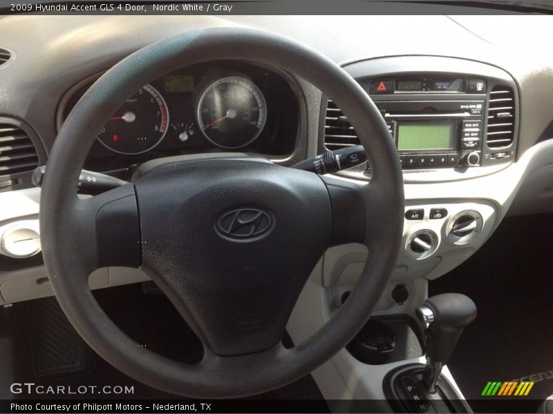 Nordic White / Gray 2009 Hyundai Accent GLS 4 Door