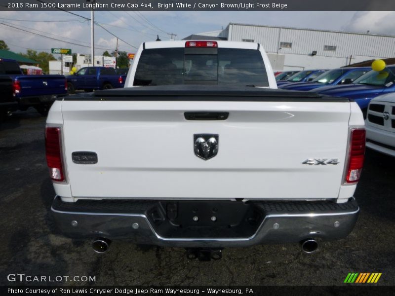 Bright White / Canyon Brown/Light Frost Beige 2016 Ram 1500 Laramie Longhorn Crew Cab 4x4