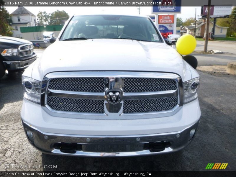 Bright White / Canyon Brown/Light Frost Beige 2016 Ram 1500 Laramie Longhorn Crew Cab 4x4