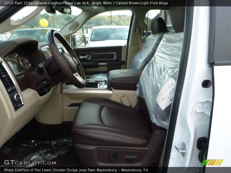 Bright White / Canyon Brown/Light Frost Beige 2016 Ram 1500 Laramie Longhorn Crew Cab 4x4