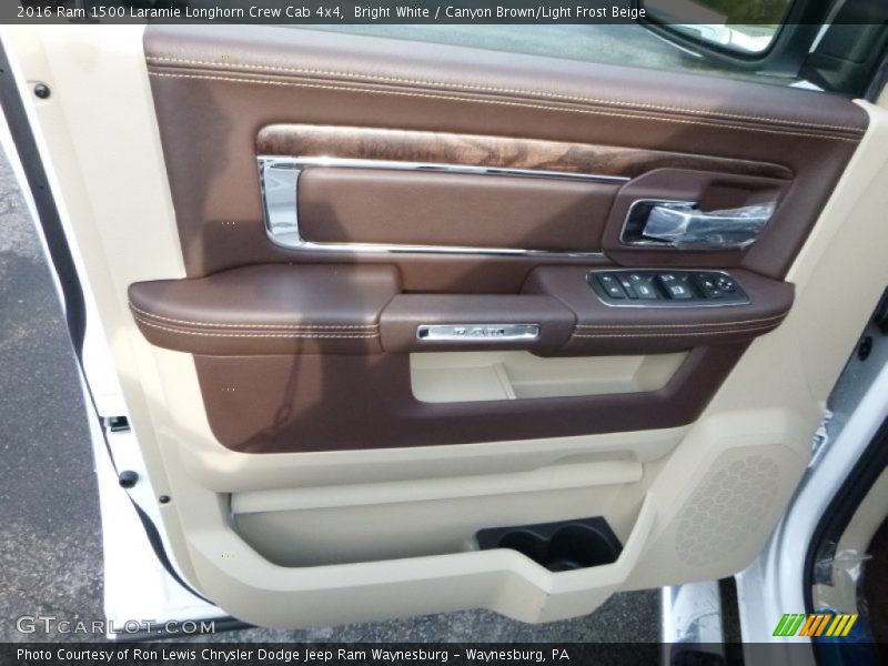 Bright White / Canyon Brown/Light Frost Beige 2016 Ram 1500 Laramie Longhorn Crew Cab 4x4