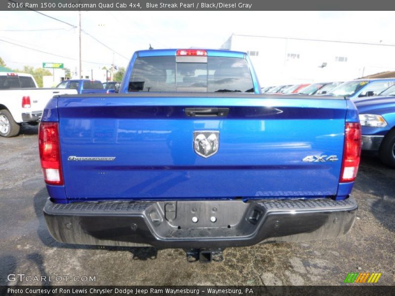 Blue Streak Pearl / Black/Diesel Gray 2016 Ram 1500 Outdoorsman Quad Cab 4x4