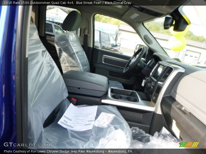 Blue Streak Pearl / Black/Diesel Gray 2016 Ram 1500 Outdoorsman Quad Cab 4x4