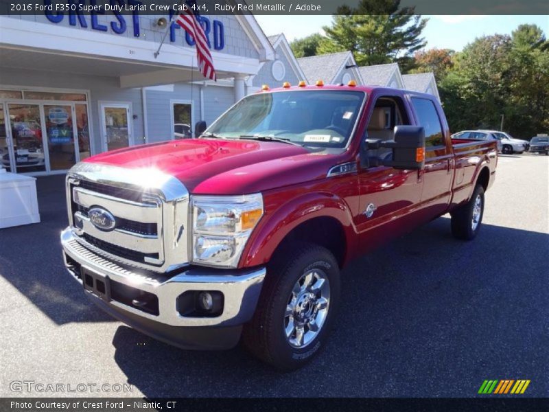 Ruby Red Metallic / Adobe 2016 Ford F350 Super Duty Lariat Crew Cab 4x4
