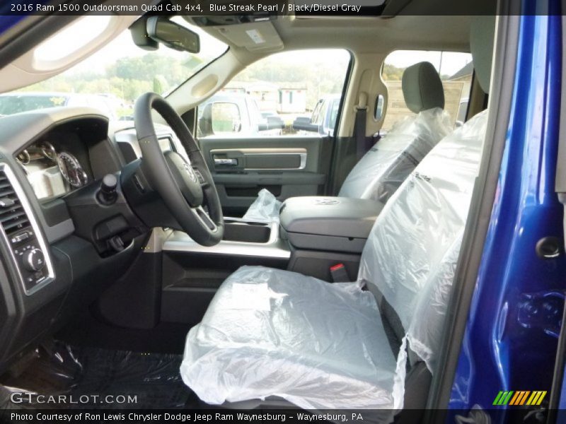 Blue Streak Pearl / Black/Diesel Gray 2016 Ram 1500 Outdoorsman Quad Cab 4x4