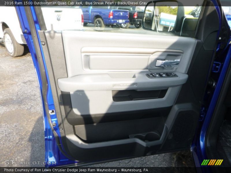 Blue Streak Pearl / Black/Diesel Gray 2016 Ram 1500 Outdoorsman Quad Cab 4x4
