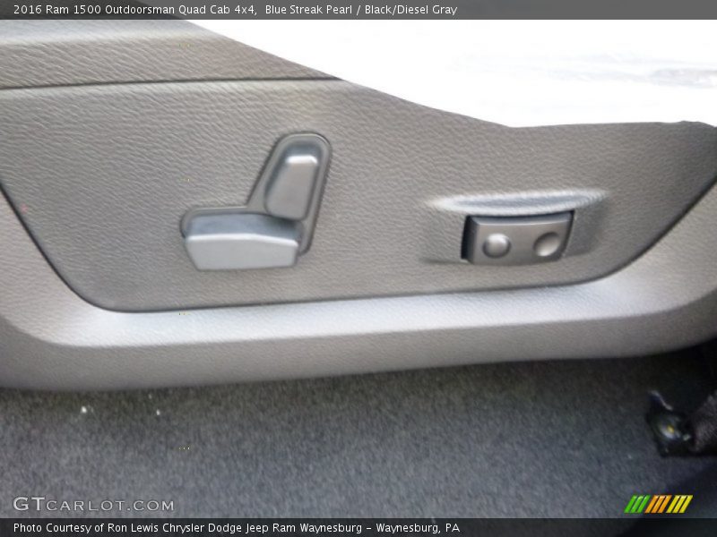 Blue Streak Pearl / Black/Diesel Gray 2016 Ram 1500 Outdoorsman Quad Cab 4x4