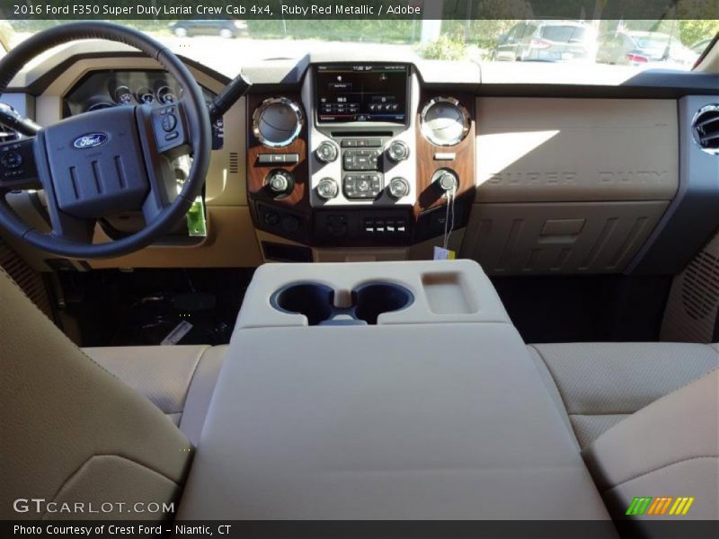 Ruby Red Metallic / Adobe 2016 Ford F350 Super Duty Lariat Crew Cab 4x4