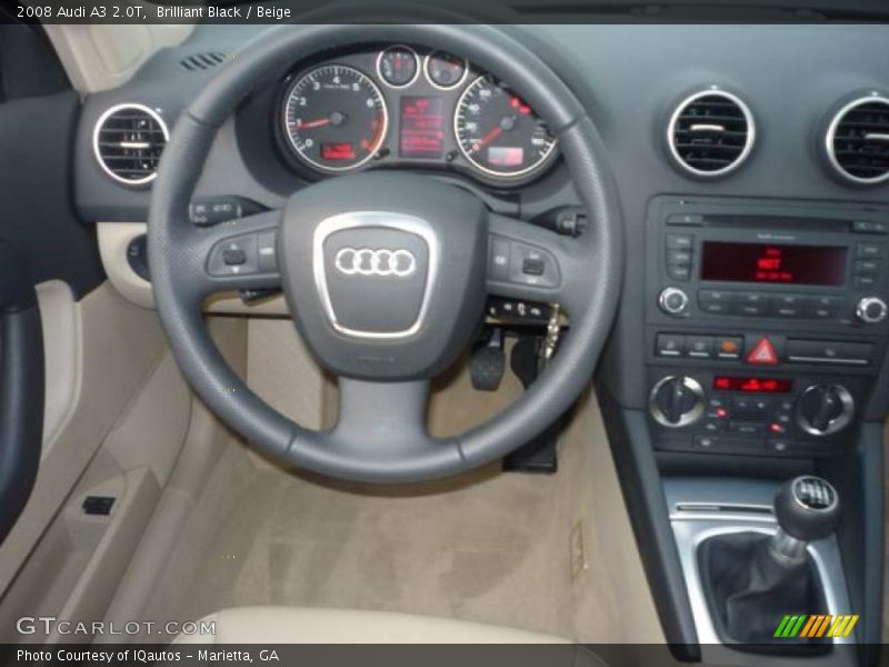 Brilliant Black / Beige 2008 Audi A3 2.0T
