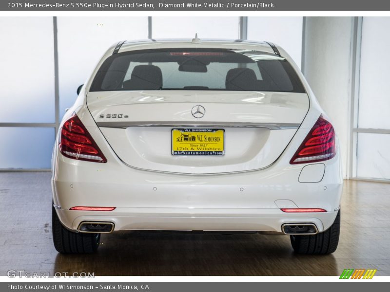 Diamond White Metallic / Porcelain/Black 2015 Mercedes-Benz S 550e Plug-In Hybrid Sedan